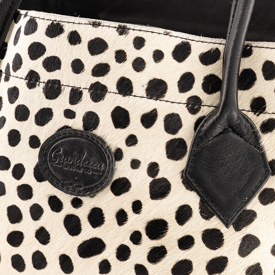 Shopper Black and Snow leopard print Nickel-details-RAW-1