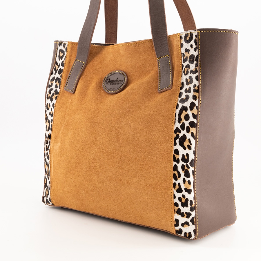 Shopper cheetah print and veg tan OTV Mediam-Top-RAW-1